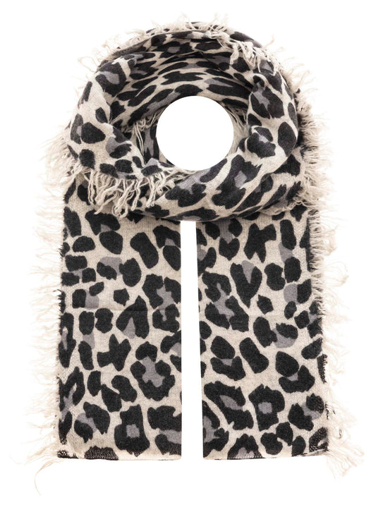 💕 Zwillingsherz XXL "Fransenschal  Leo" 100 % Cashmere Schal Kaschmir Hellgrau