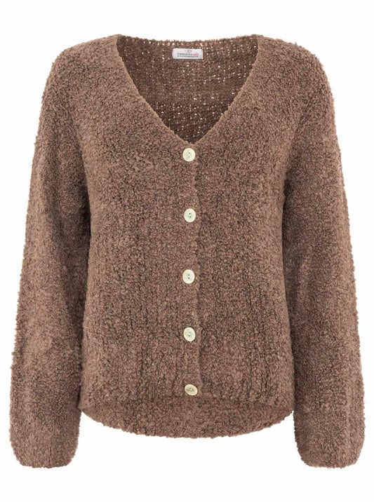 💕 Zwillingsherz Strickjacke Cardigan "Plüsch" Wolle Braun