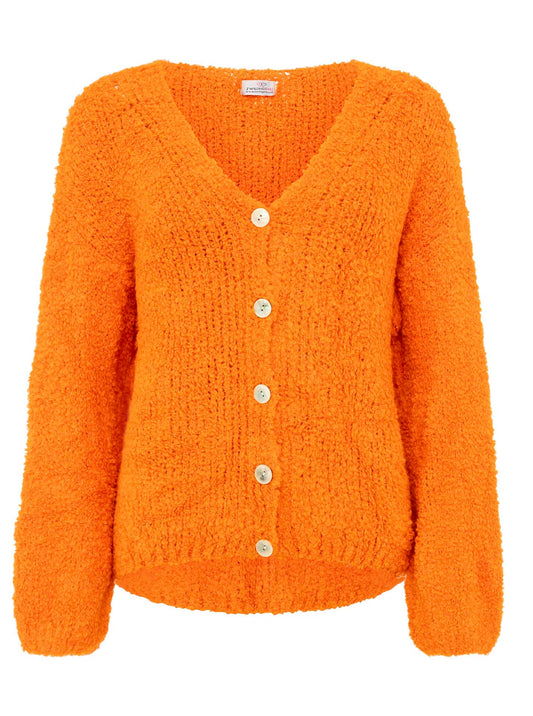 💕 Zwillingsherz Strickjacke Cardigan "Plüsch" Wolle Orange