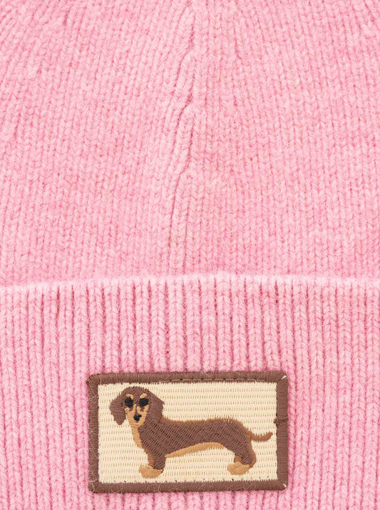 💕 Zwillingsherz Mütze "Dackel-Liebe" Rosa