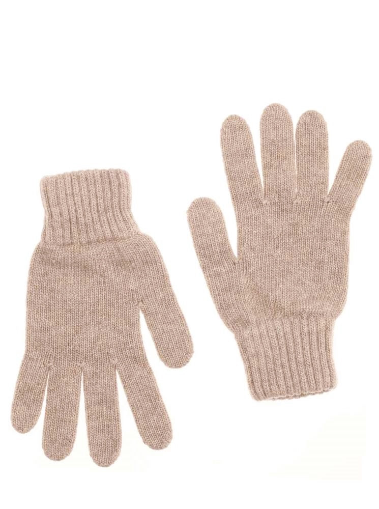💕 Zwillingsherz Handschuhe "Classic" Wolle Dunkelbeige