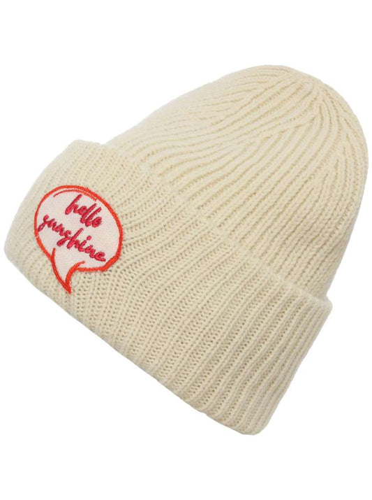 💕 Zwillingsherz Mütze "Hello Sunshine" Kaschmir Wolle Viskose Creme