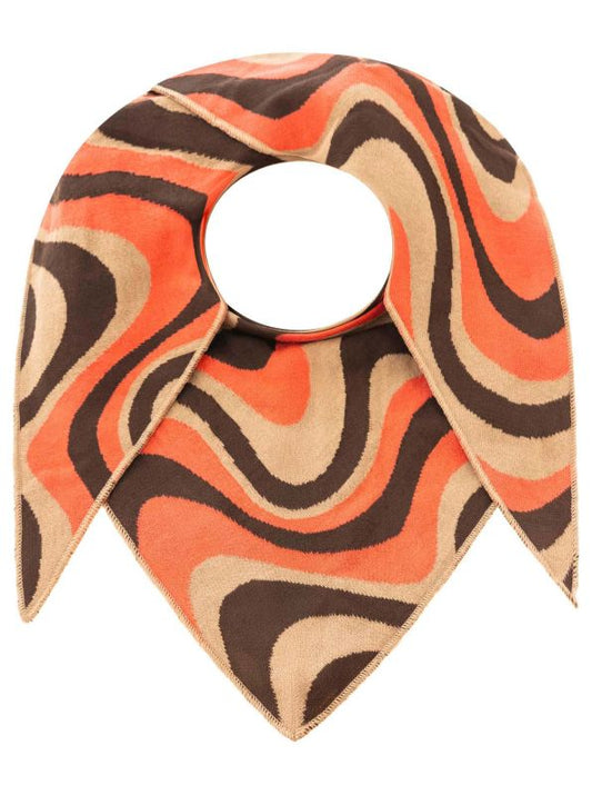 💕 Zwillingsherz Dreieckstuch "Happy Waves" Baumwolle Beige Orange