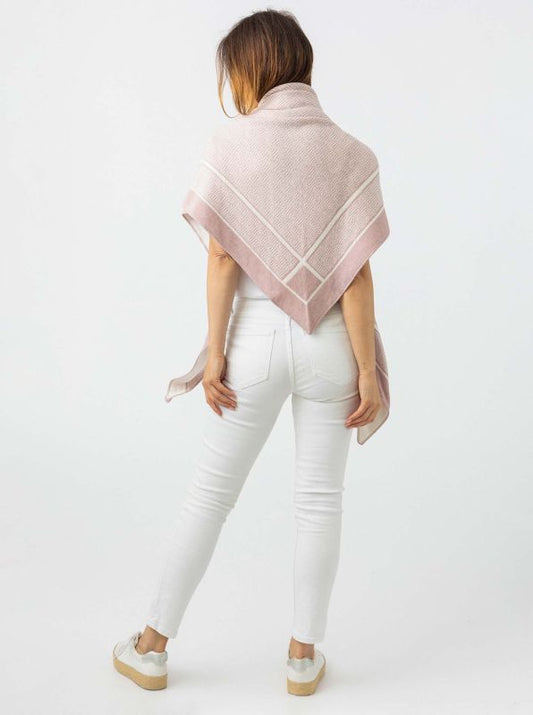 💕 Zwillingsherz Dreieckstuch "Labyrinth Story" mit Kaschmir Altrosa