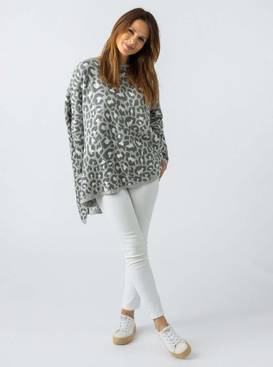 💕 Zwillingsherz Poncho Pullover Pulli "Lyon" Baumwolle Grau