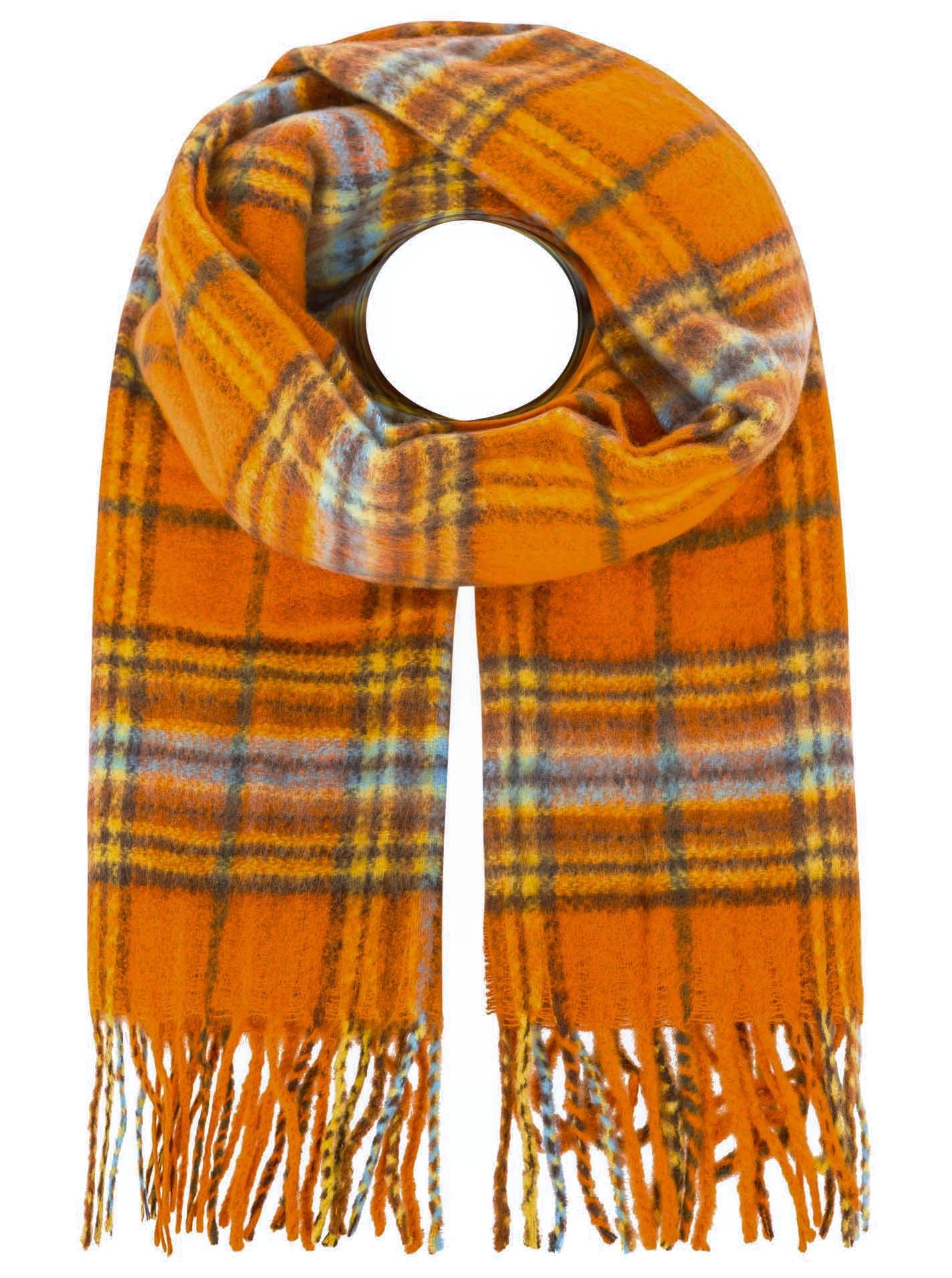 💕 Zwillingsherz Schal "Vintage Karo" Rost