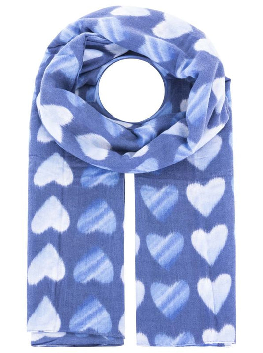 💕 Zwillingsherz Schal "Große Herzen" Blau