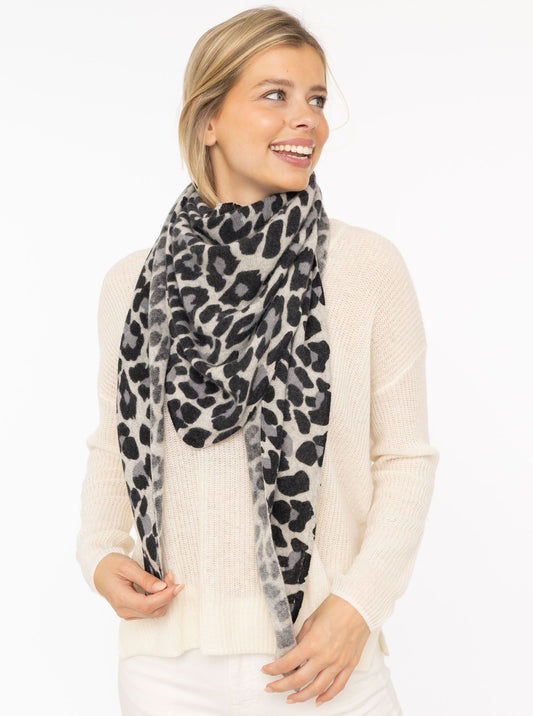 💕 Zwillingsherz Dreieckstuch "100 % Cashmere Leo" Kaschmir Hellgrau