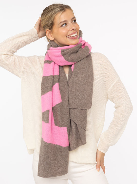 💕 Zwillingsherz XXL Schal "Amour" 100 % Cashmere Kaschmir Taupe Bubblegum