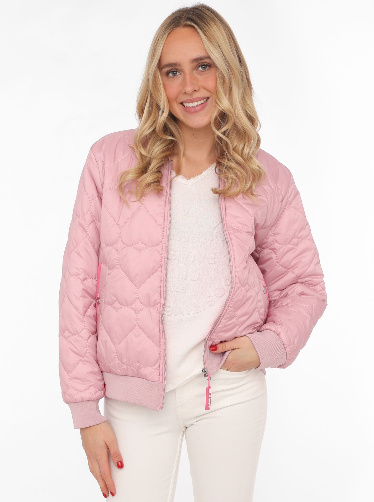 💕 Zwillingsherz Bomberjacke "Be Happy" Altrosa
