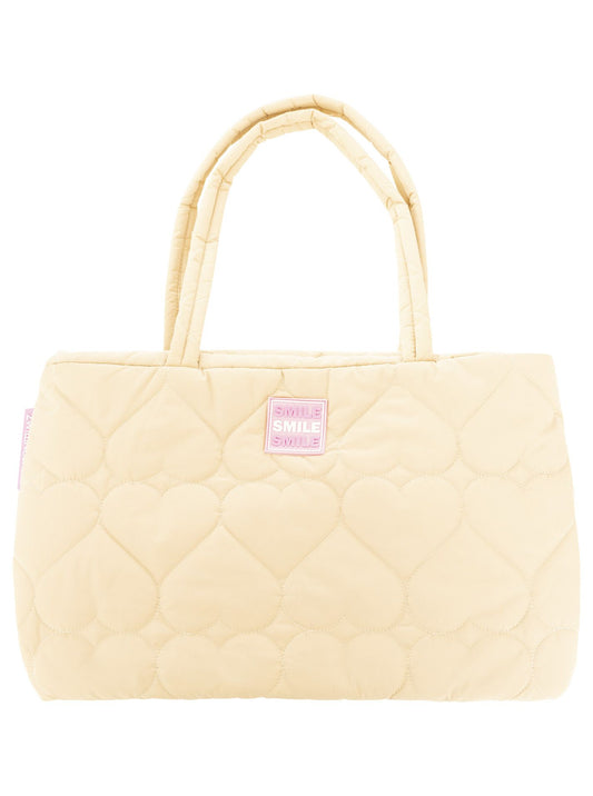 💕 Zwillingsherz Tasche Stepptasche "Smile" Beige