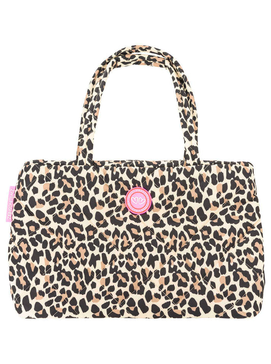 💕 Zwillingsherz Tasche Stepptasche "Good Vibes Only" Leo Beige