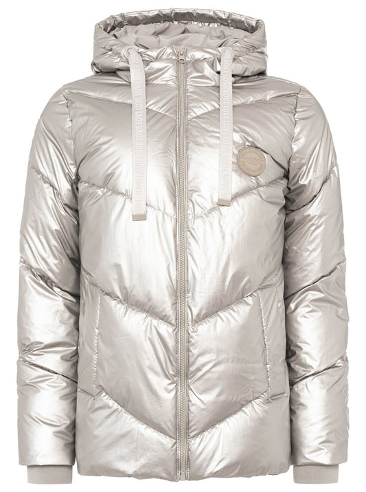 💕 Zwillingsherz Jacke "Metallic" kurz Metallic-Beige