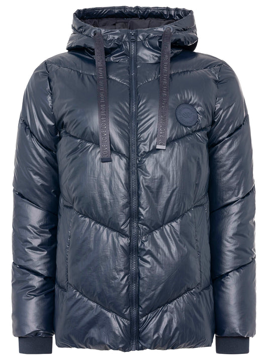 💕 Zwillingsherz Jacke "Metallic" kurz Metallic-Marine