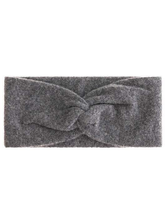 💕 Zwillingsherz Stirnband 100 % Cashmere "Knoten" Kaschmir Anthrazit