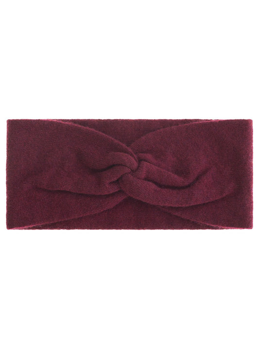 💕 Zwillingsherz Stirnband 100 % Cashmere "Knoten" Kaschmir Bordaux