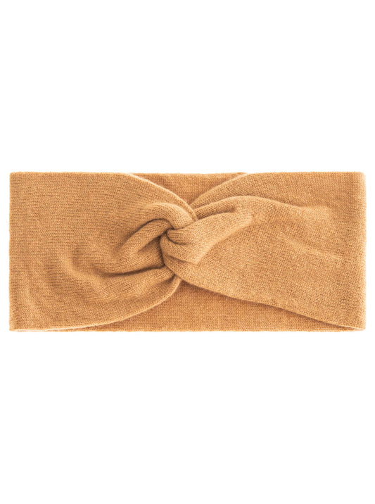 💕 Zwillingsherz Stirnband 100 % Cashmere "Knoten" Kaschmir Camel