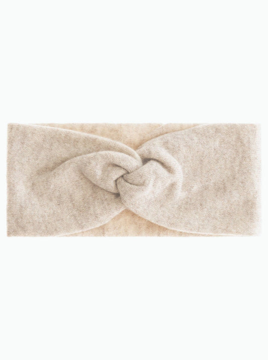 💕 Zwillingsherz Stirnband 100 % Cashmere "Knoten" Hellbeige