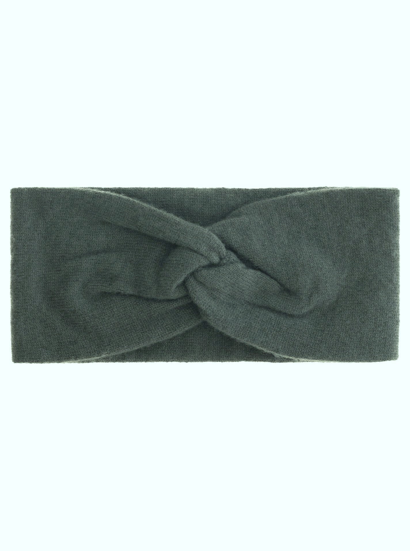 💕 Zwillingsherz Stirnband 100 % Cashmere "Knoten" Kaschmir Olive