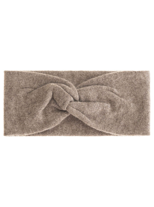 💕 Zwillingsherz Stirnband 100 % Cashmere "Knoten" Kaschmir Taupe