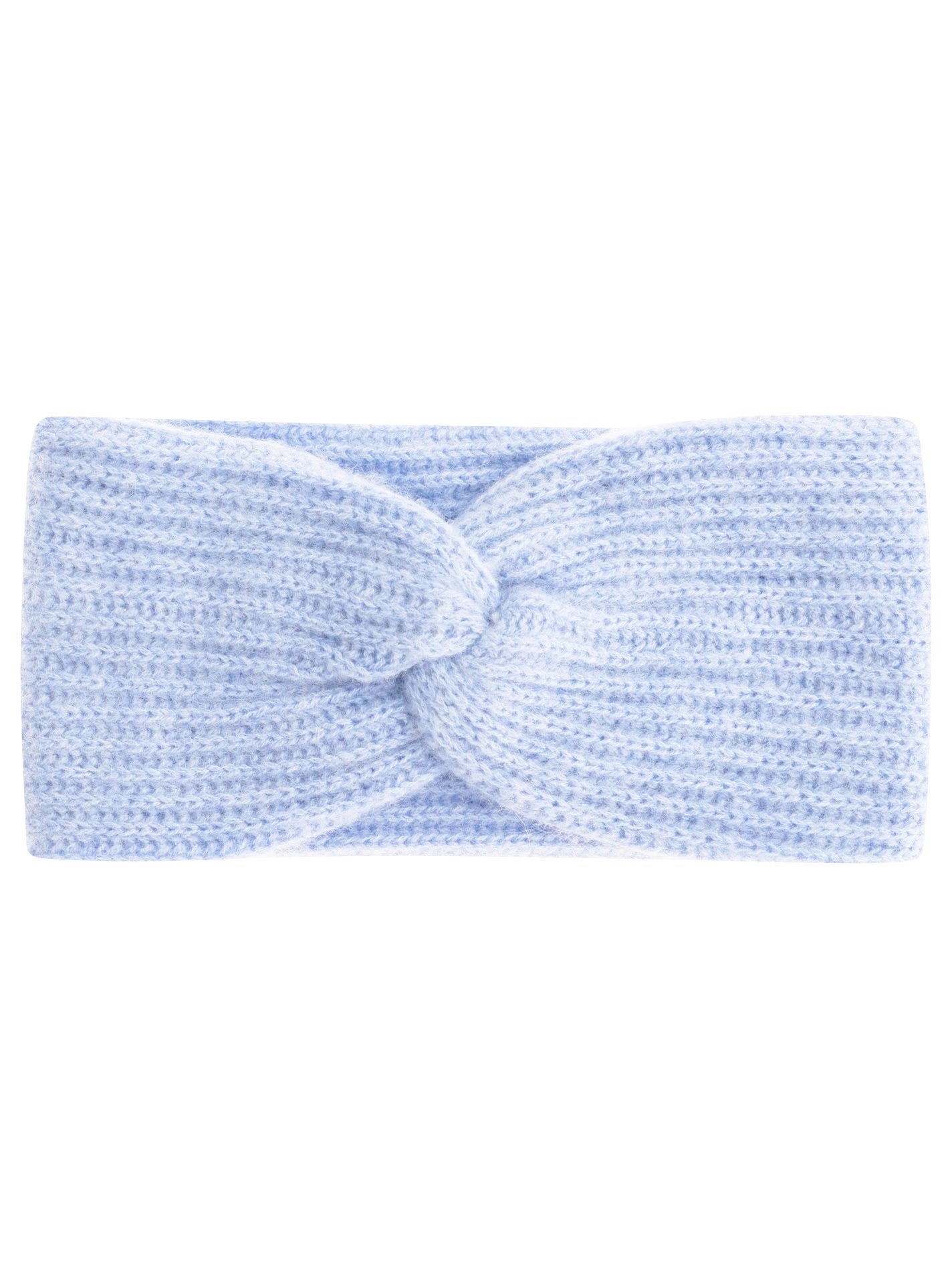 💕 Zwillingsherz Stirnband 100 % Cashmere "Rippen" Kaschmir Hellblau NEU