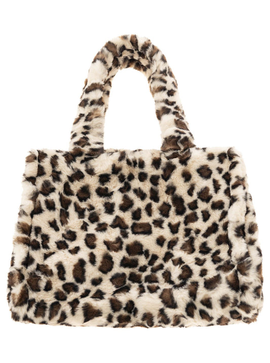 💕 Zwillingsherz Tasche "Fake Fur Leo" Beige