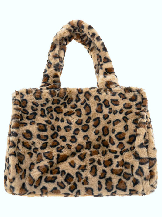 💕 Zwillingsherz Tasche "Fake Fur Leo" Braun
