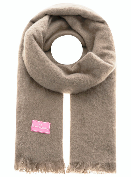 💕 Zwillingsherz Schal "Flauschig" Taupe