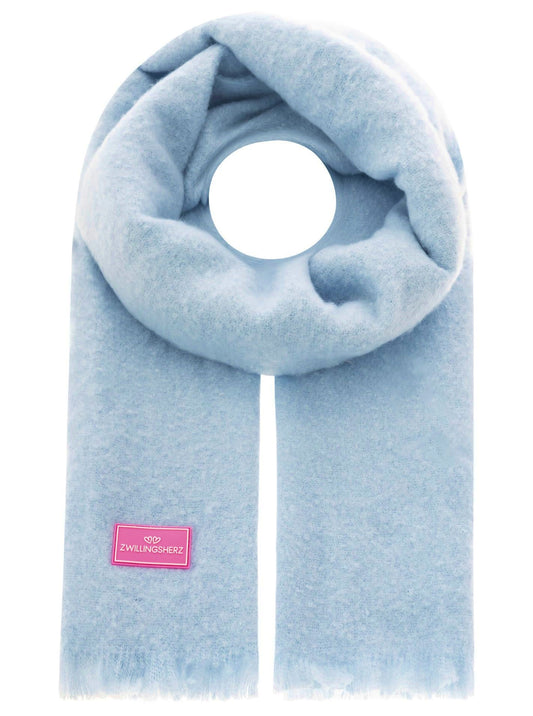 💕 Zwillingsherz Schal "Flauschig" Hellblau