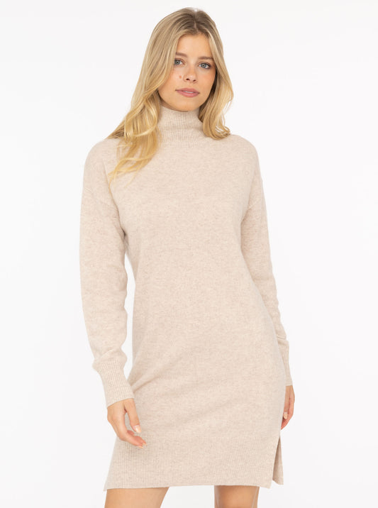 💕 Zwillingsherz Kleid Strickkleid 100 % Kaschmir "Uni" Hellbeige