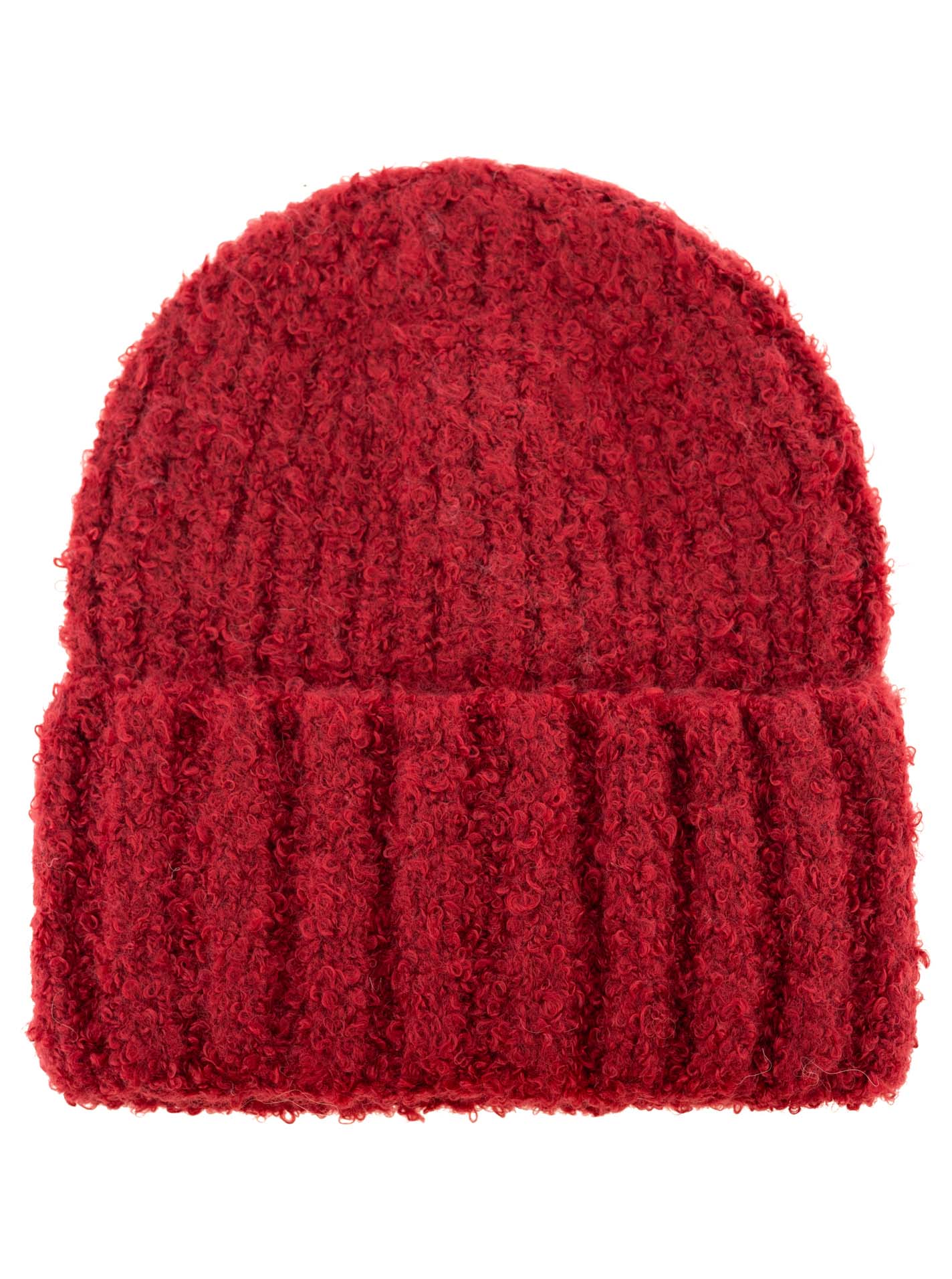 💕 Zwillingsherz Mütze "Bouclet 2" Bordeaux