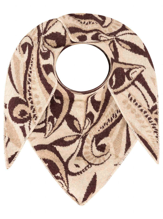 💕 Zwillingsherz Dreieckstuch "Winter Neon" Wolle Kaschmir Beige