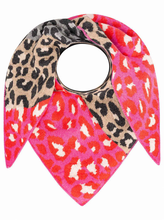 💕 Zwillingsherz Dreieckstuch "Crazy Lacey" Wolle Kaschmir Pink Grau Beige