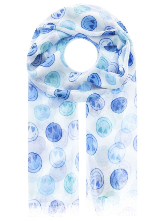 💕 Zwillingsherz Schal "Smilies" Blau