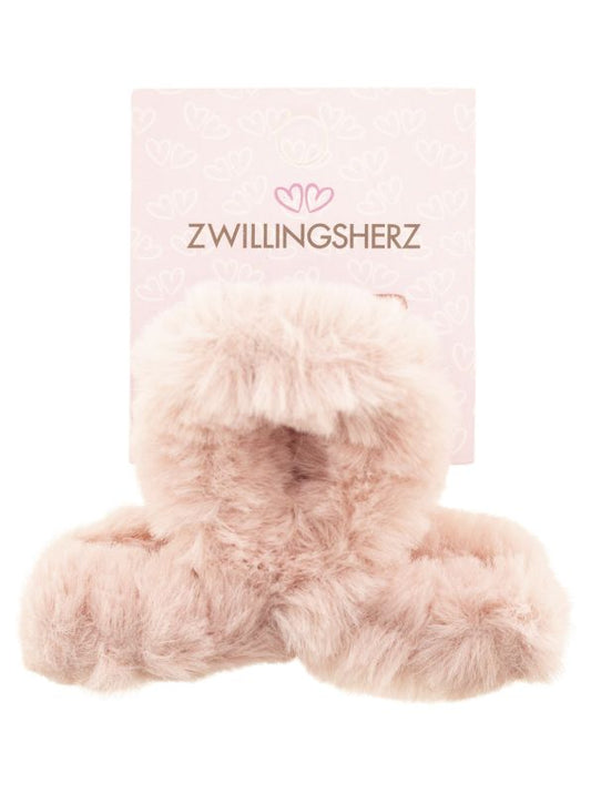 💕 Zwillingsherz Haarclip"Plüsch" Haarspange Rosa