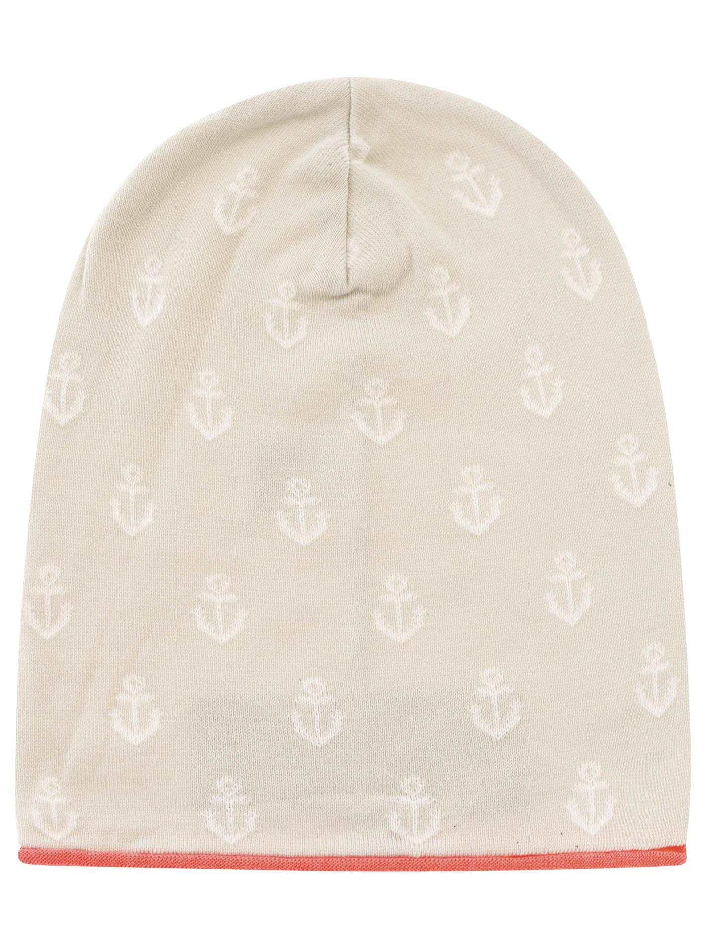 💕 Zwillingsherz Mütze "Anker" Beanie Baumwolle Beige