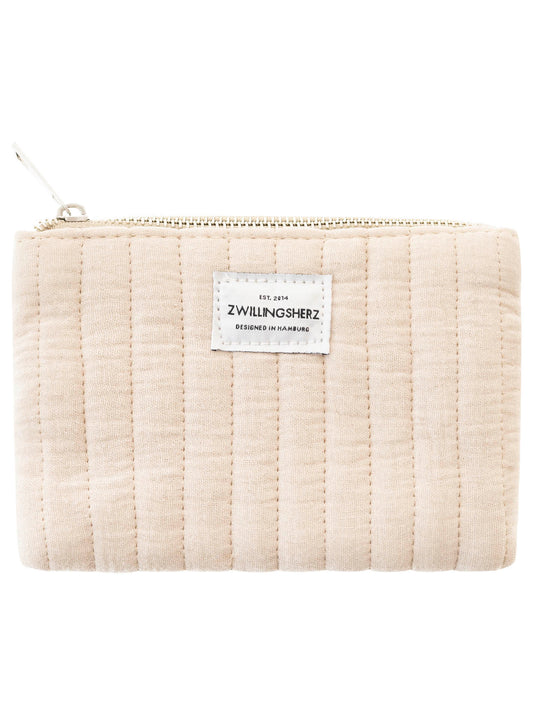💕 Zwillingsherz Kosmetiktasche "Soft Uni" Beige
