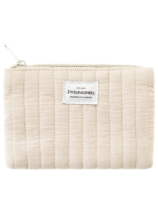 💕 Zwillingsherz Kosmetiktasche "Uni gesteppt" Pouch Beige