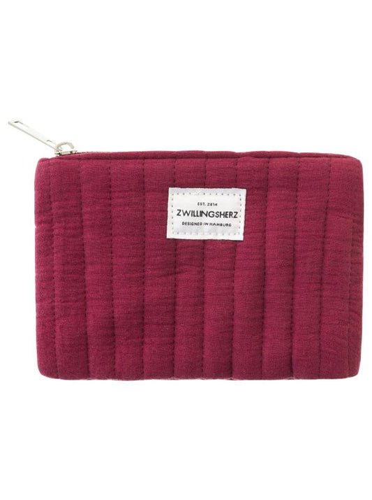 💕 Zwillingsherz Kosmetiktasche "Uni gesteppt" Pouch Bordeaux
