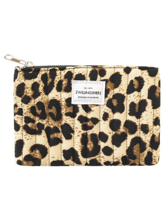 💕 Zwillingsherz Kosmetiktasche "Leo gesteppt" Pouch Beige