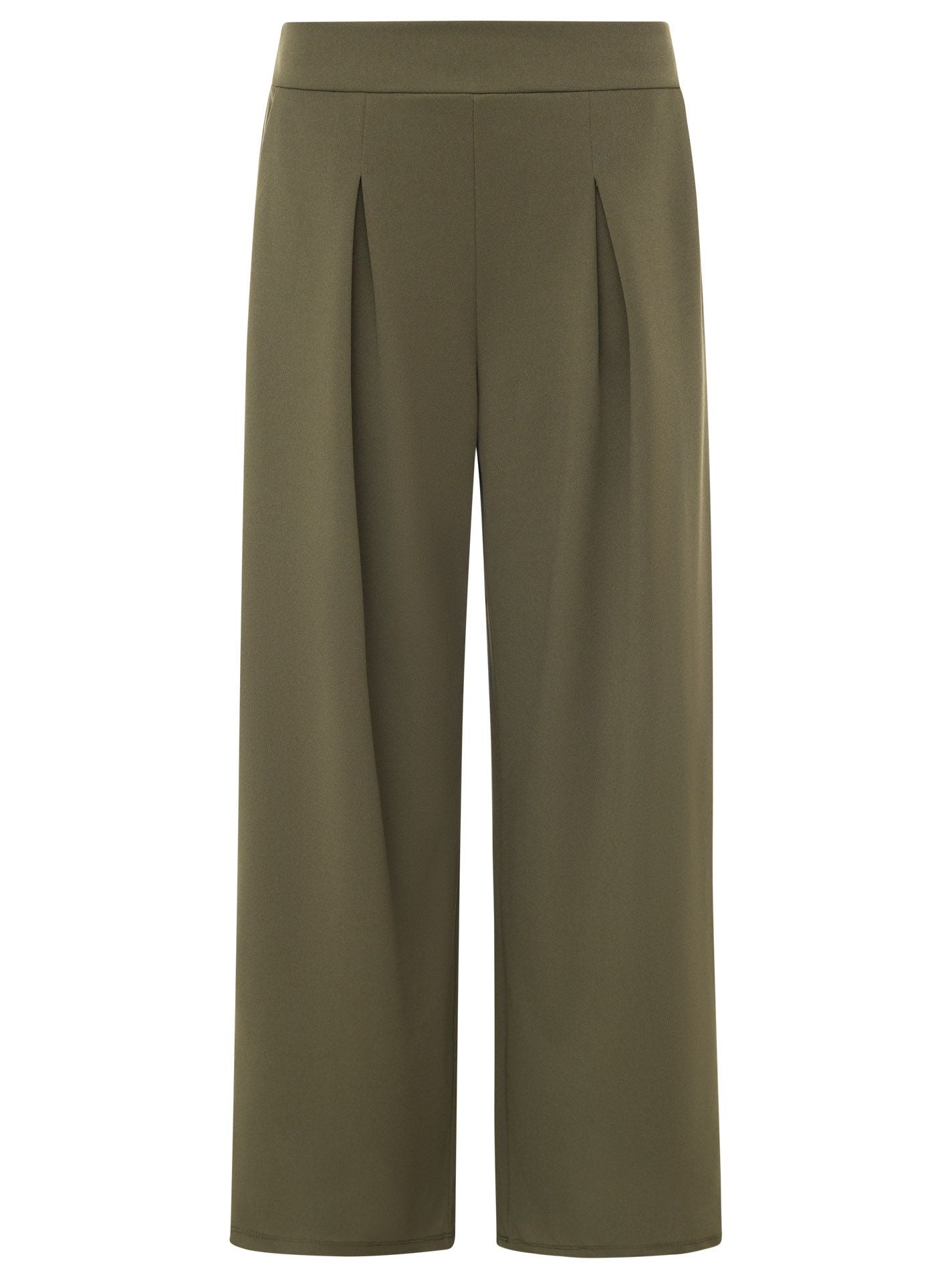 💕 Zwillingsherz Oversize Stoffhose "Bundfalte" Khaki
