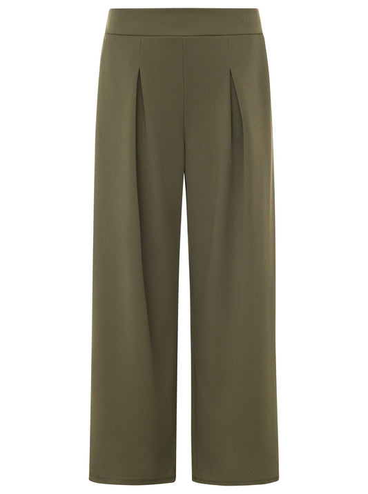 💕 Zwillingsherz Oversize Stoffhose "Bundfalte" Khaki