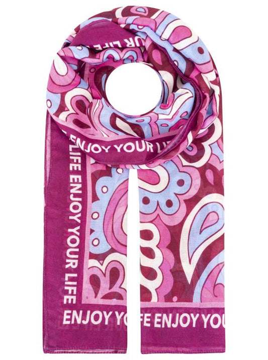 💕 Zwillingsherz Schal "Flower Paisley Mix" Viskose Mix Pink