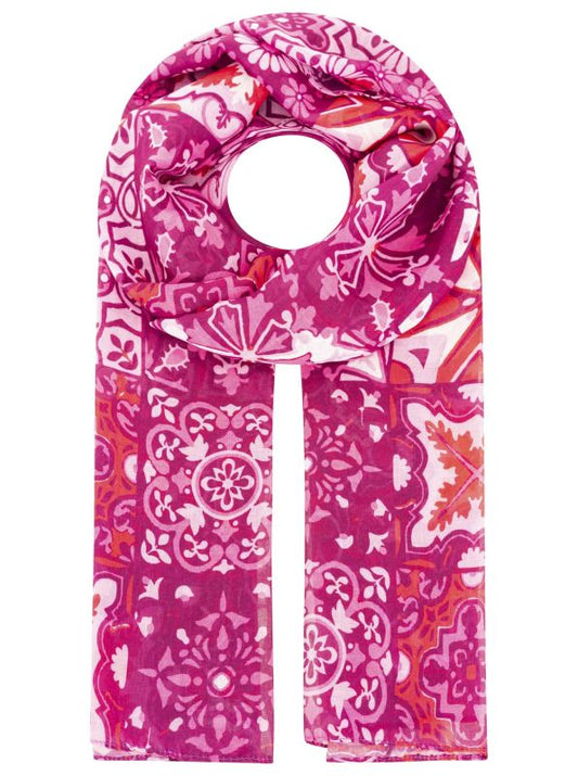 💕 Zwillingsherz Schal "Mosaik" Viskose Mix Fuchsia