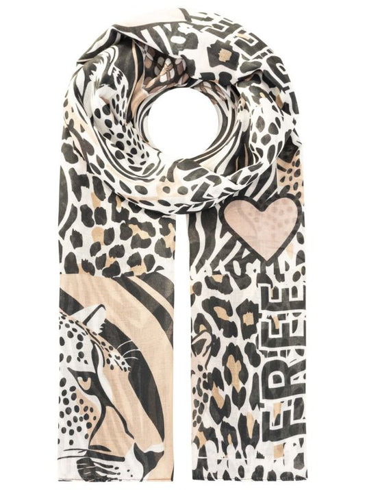 💕 Zwillingsherz Schal "Leo Patch" Viskose Mix Schwarz