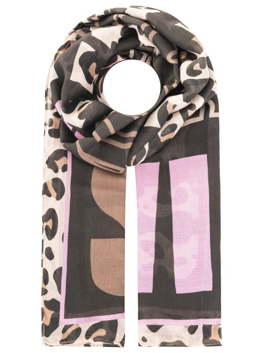 💕 Zwillingsherz Schal "Lettering" Viskose Mix Schwarz