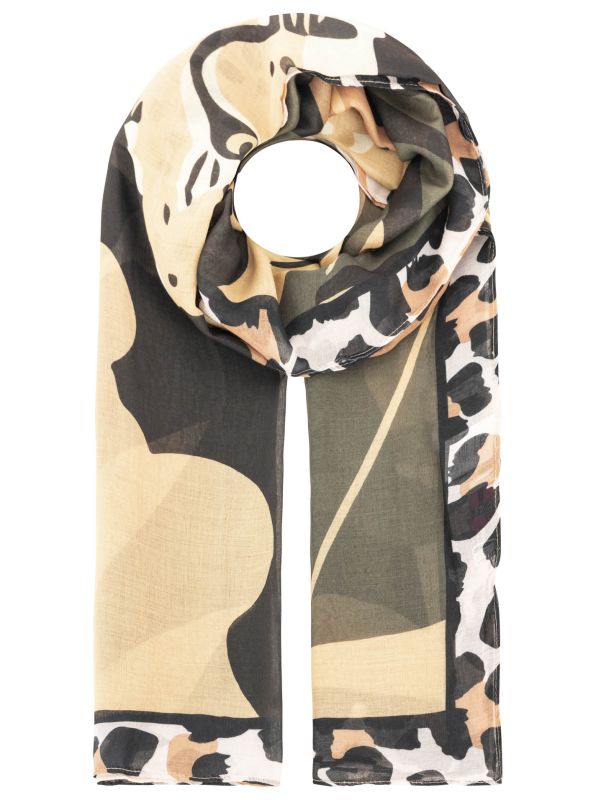 💕 Zwillingsherz Schal "Leopard" Viskose Mix Schwarz