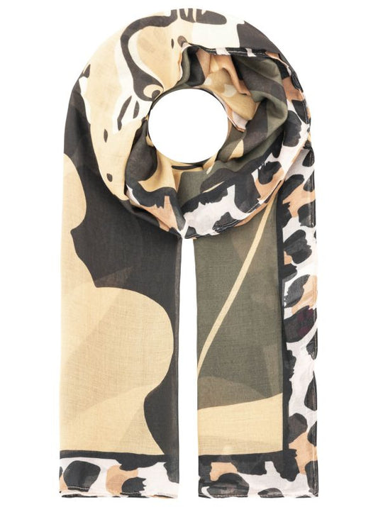 💕 Zwillingsherz Schal "Leopard" Viskose Mix Schwarz