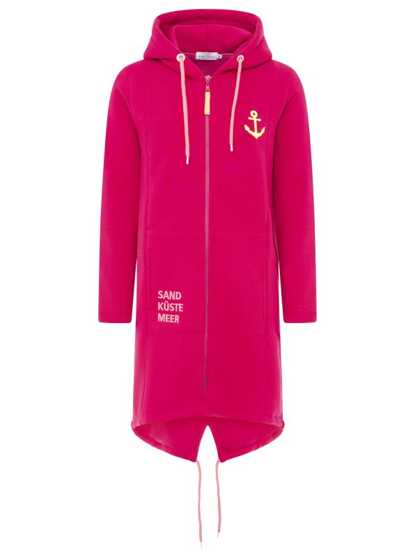 💕 Zwillingsherz Zip Hoodiemantel "Marianne" Sweater Baumwolle Berry