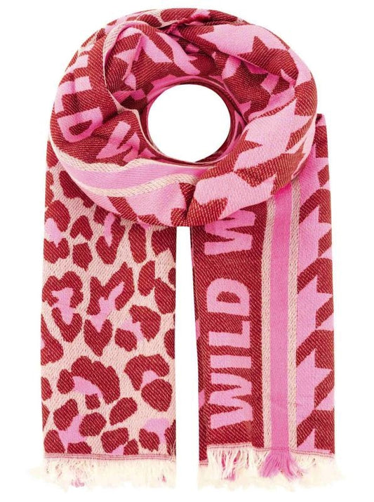💕 Zwillingsherz Schal "Wild Leo" Baumwolle Wolle Pink